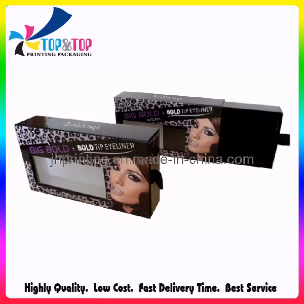 Luxury Full Black Color Drawer Box Custom Eyelash Box