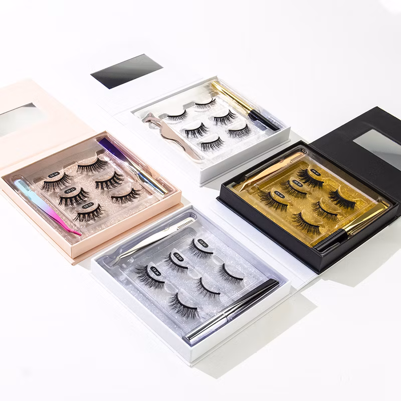 Wholesale Elegant Fashion Luxury Eyelash Packaging Magnetic Lash Box Gift Cardboard Paper Eyelash Boxes Custom Logo Packaging