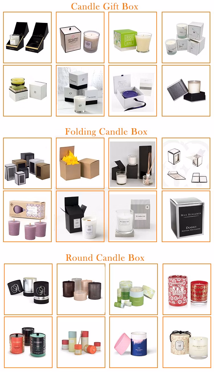 Custom Luxury White Rigid Paper Candle Scented Soap Jar Holder Folding Gift Box Flat Packing Packaging Luxury Candle Box with Logo
