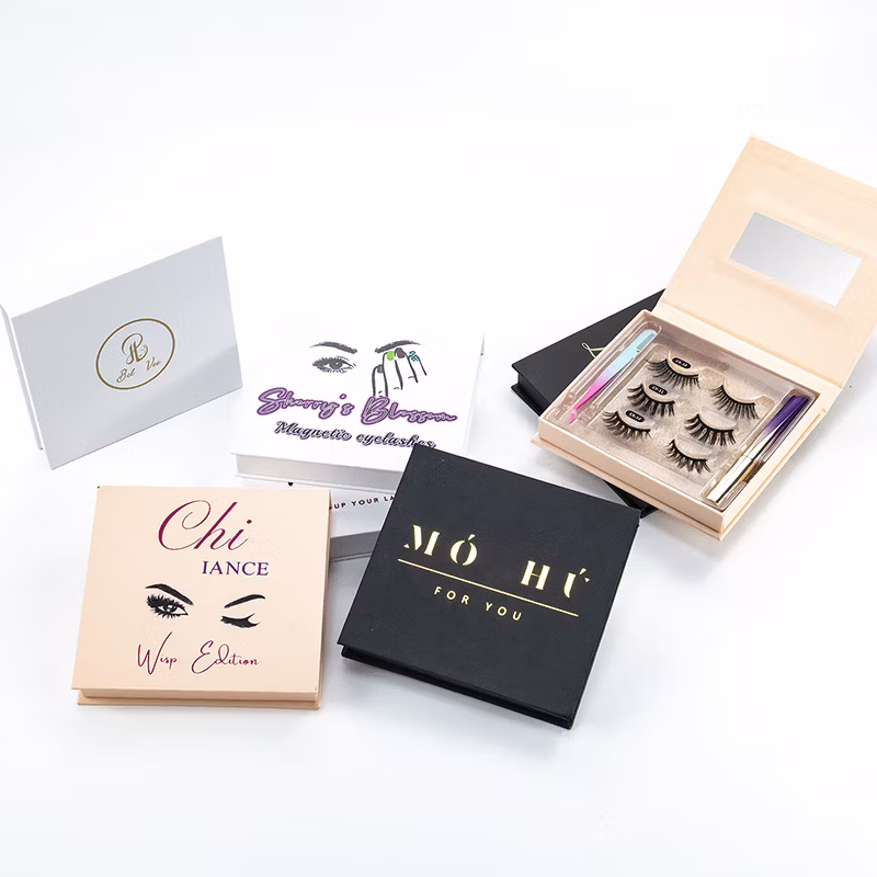 Wholesale Elegant Fashion Luxury Eyelash Packaging Magnetic Lash Box Gift Cardboard Paper Eyelash Boxes Custom Logo Packaging