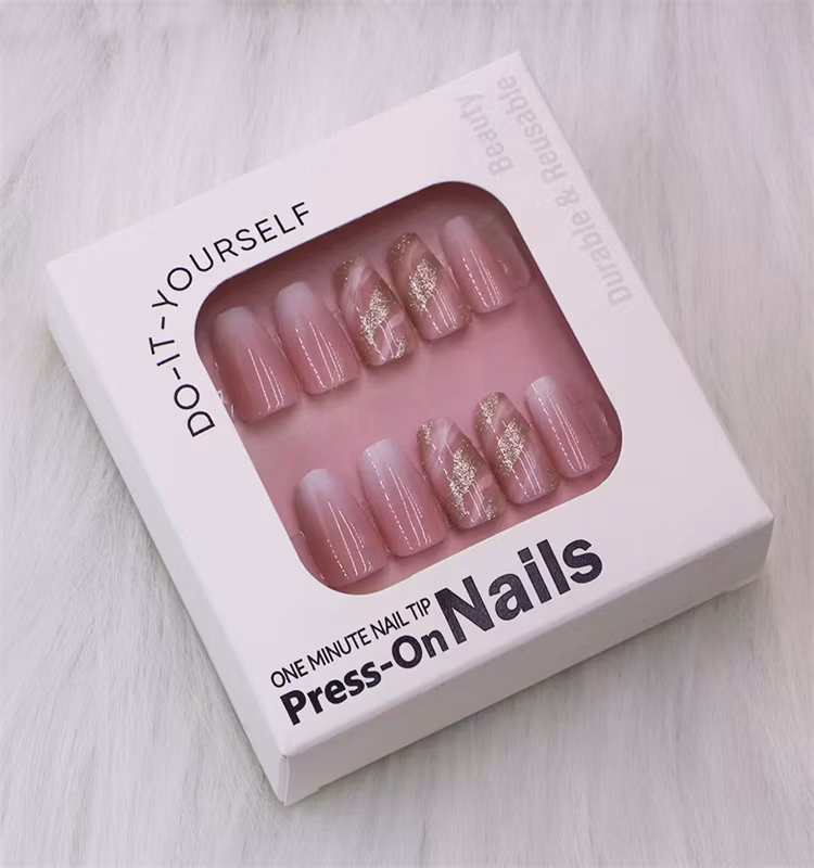 Factory Price New Custom Nail Patch Eyelash Box Press-on Nails Storage Box Empty Eyelash Case Set Printed Logo